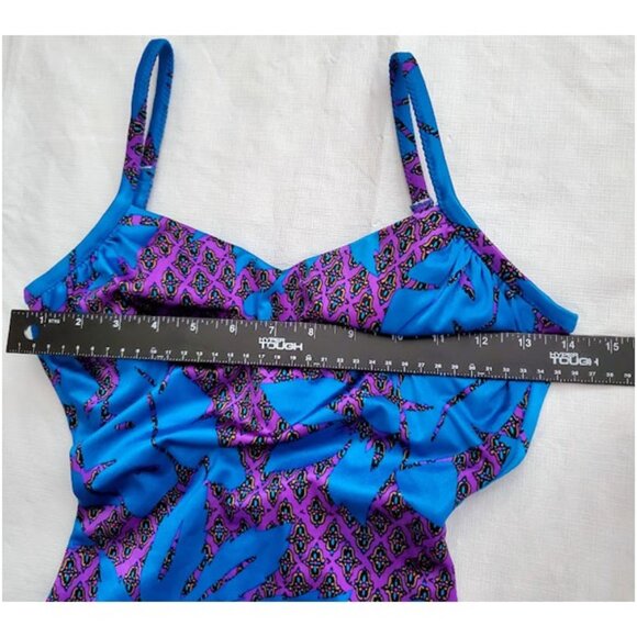 Vintage PERFECTION FIT by ROXANNE One-Piece Swimsuit Bold Tropical Print Size S - Picture 13 of 15